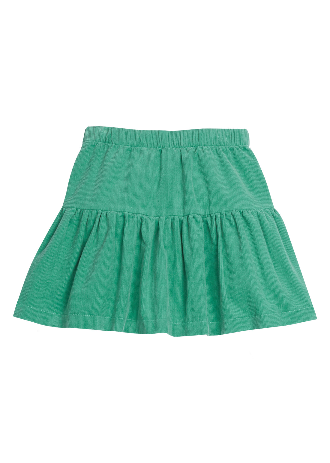 Girls/Tween skort in our Pine Green. Skort has built in shorts, elastic waistband, and is made of a lightweight corduroy fabric for a comfy feel-BISBY