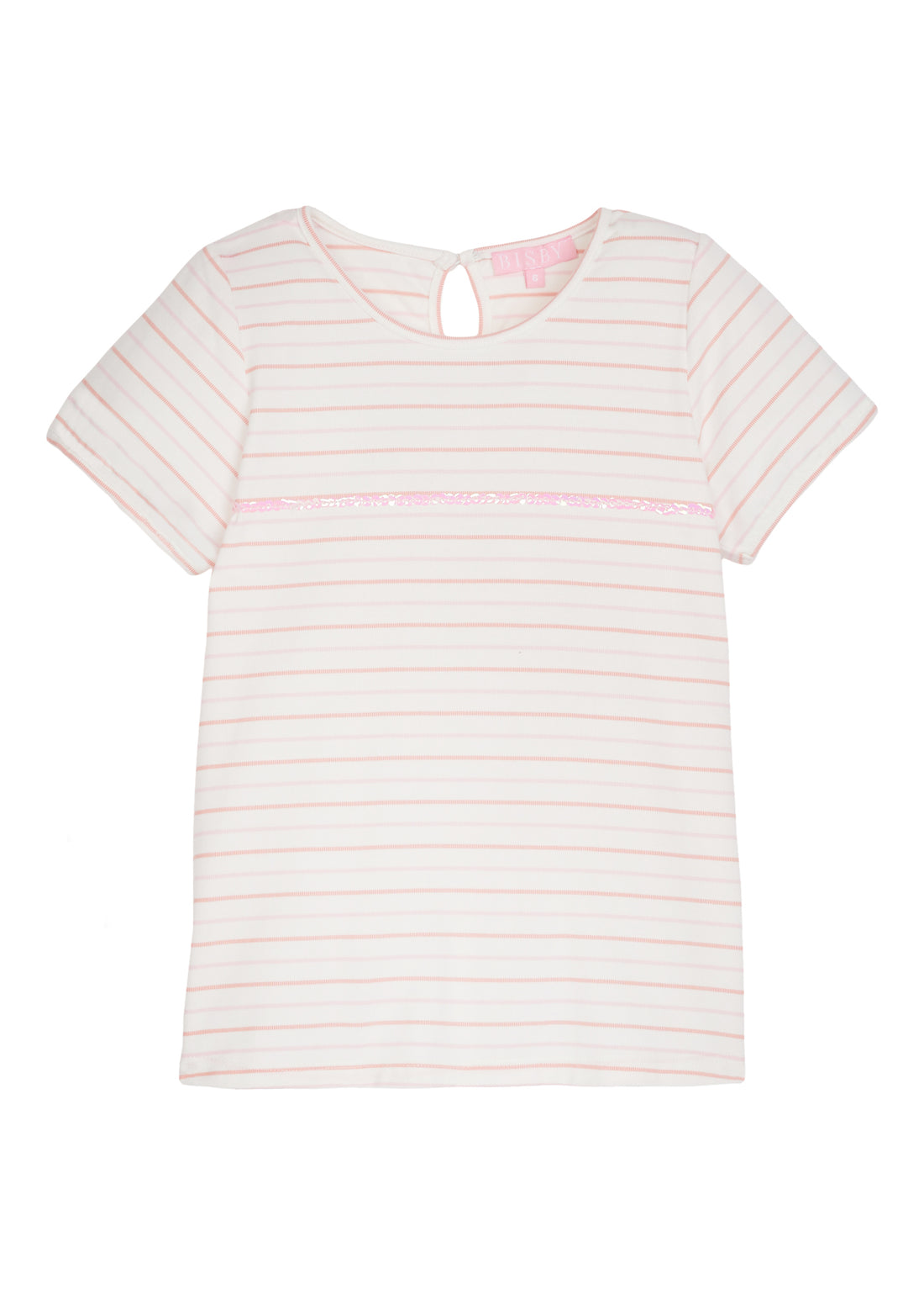 Sequin Stripe Tee - Pink & Orange