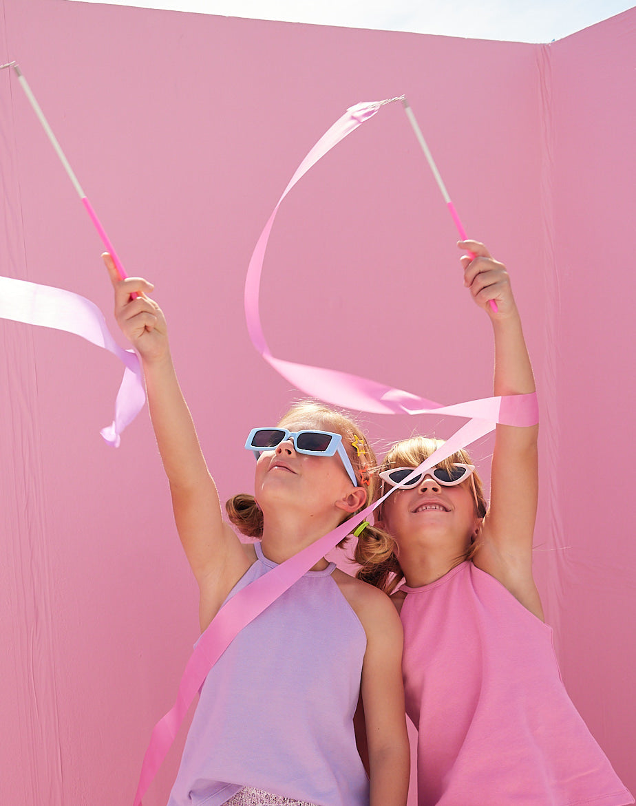 BISBY girls rocking the lilac and pink halter tops!