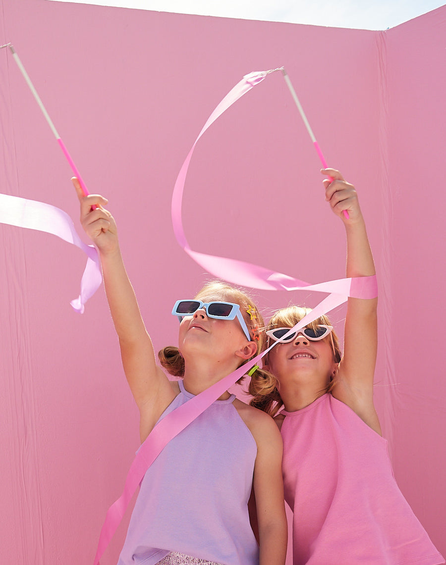 BISBY girls rocking the lilac and pink halter tops!