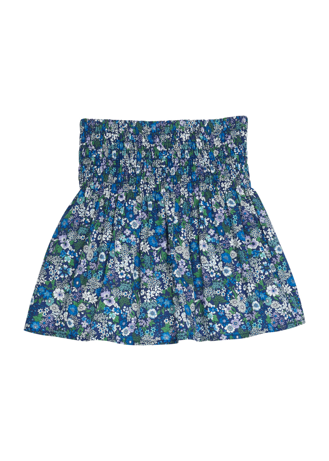 Shirred Circle Skirt - Brookline Blossoms Blue