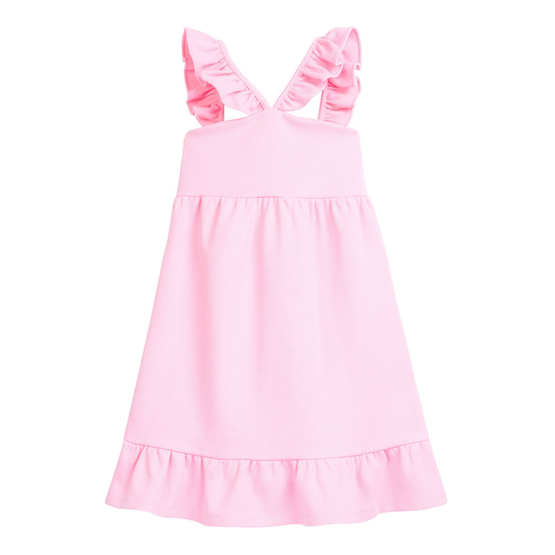 tween girls pink strappy dress with ruffles 