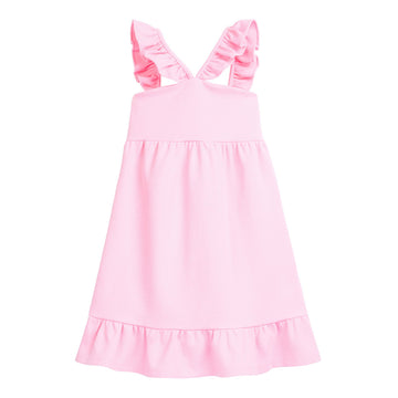 tween girls pink strappy dress with ruffles 