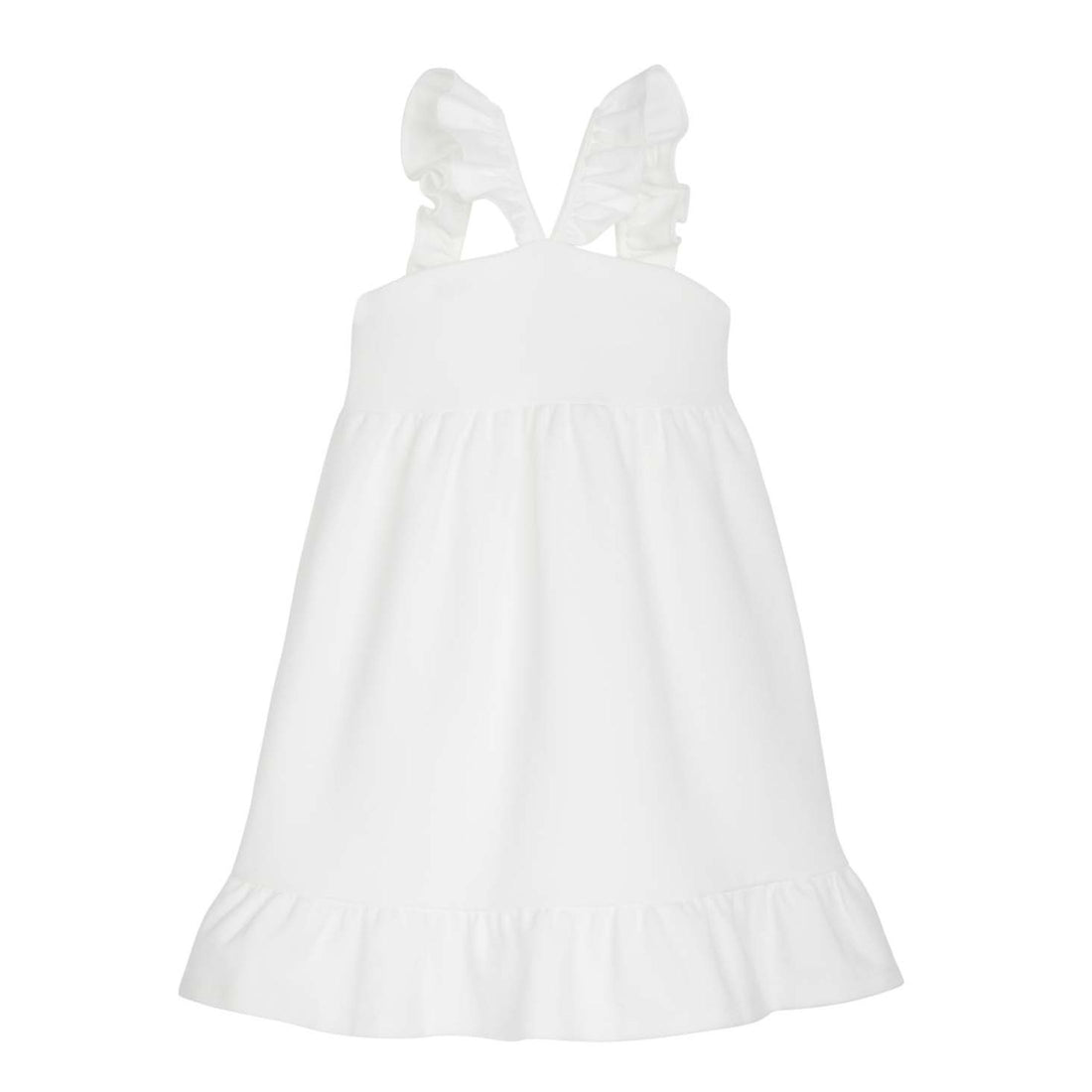 tween girls with pique dress with ruffle sleeves