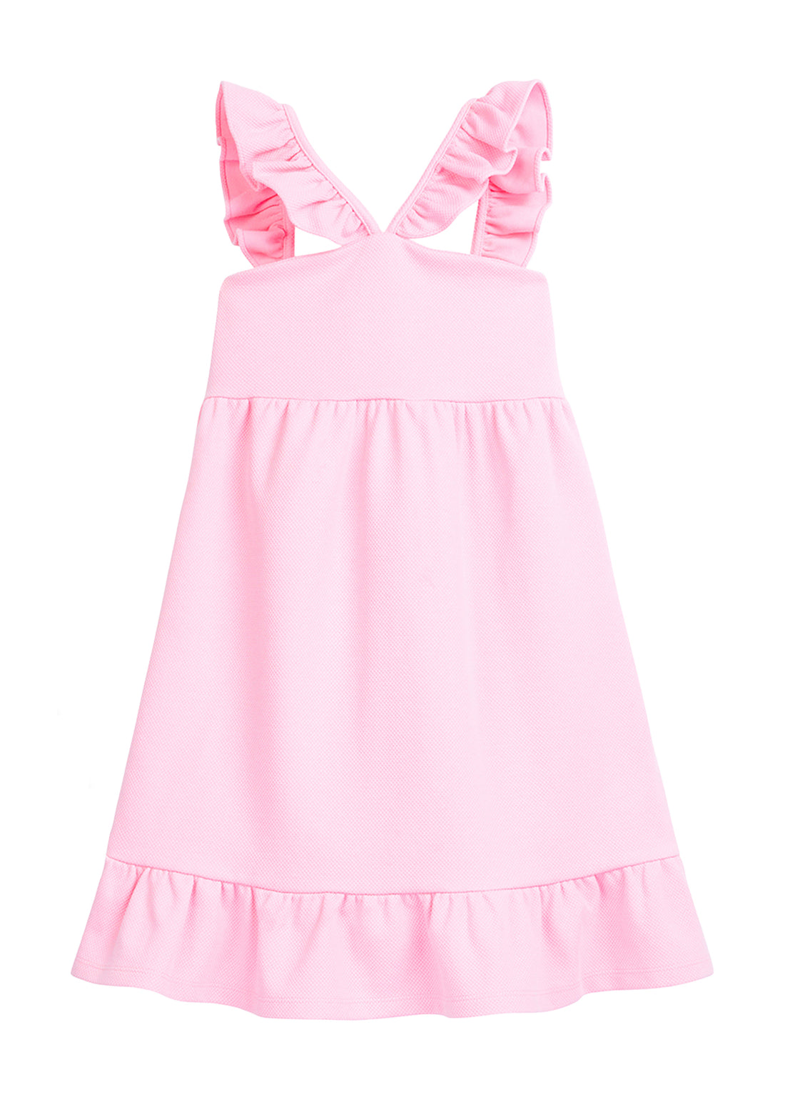tween girls pink strappy dress with ruffles 