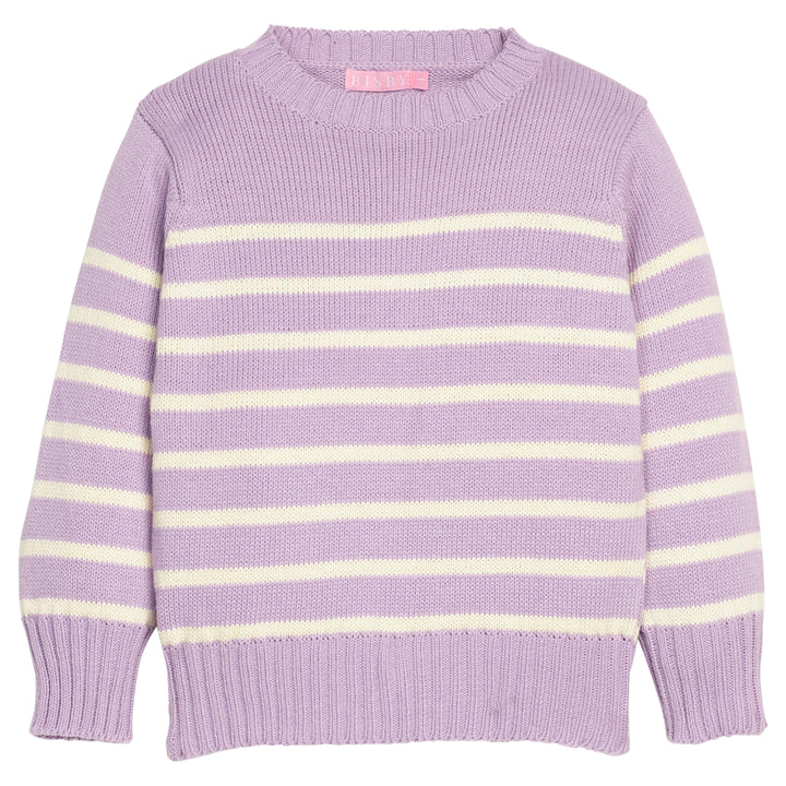 Girls/tween purple and cream stripe sweater. 