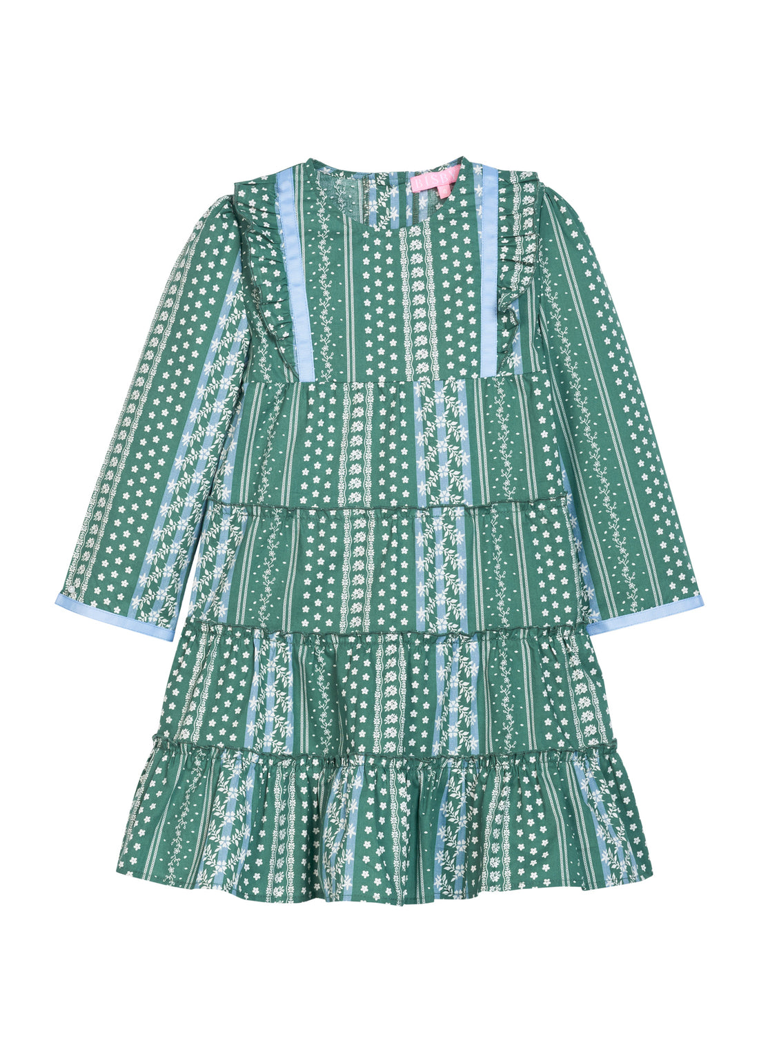 Tiered Porto Dress - Fairfield Forest Stripe