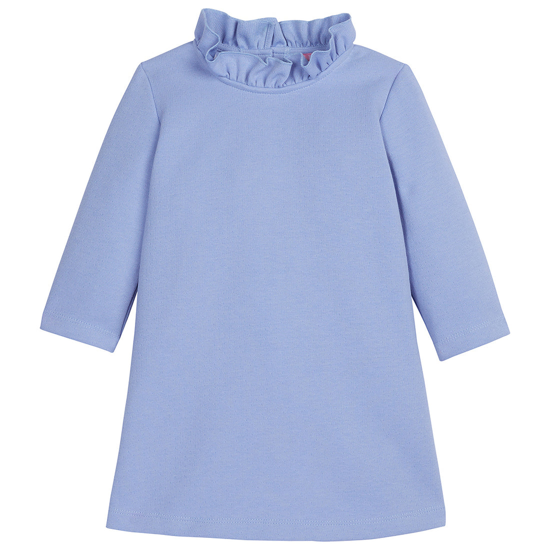 Light Blue Long Sleeve dress with ruffles around the neckline--ToryDress BISBY girls/teens