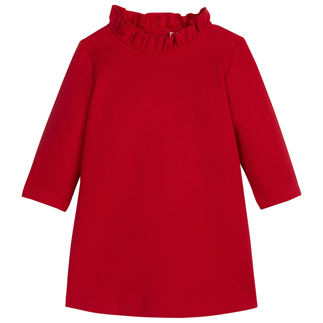 Red Long Sleeve dress with ruffles around the neckline--ToryDress BISBY girls/teens