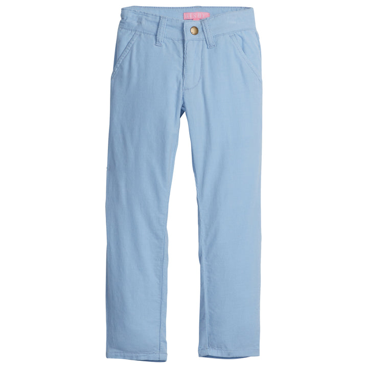 Solid Light Blue corduroy straight leg pant--TwiggyCords BISBY girl/teens