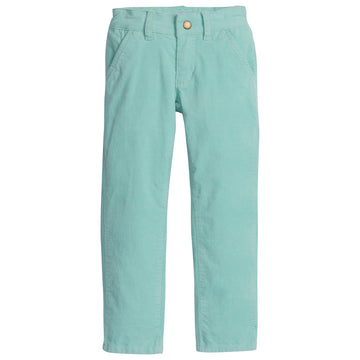 Solid Aqua corduroy straight leg pant--TwiggyCords BISBY girl/teen