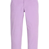 Girls/tween lavender corduroy pants that feature functional pockets and snap button closure., 