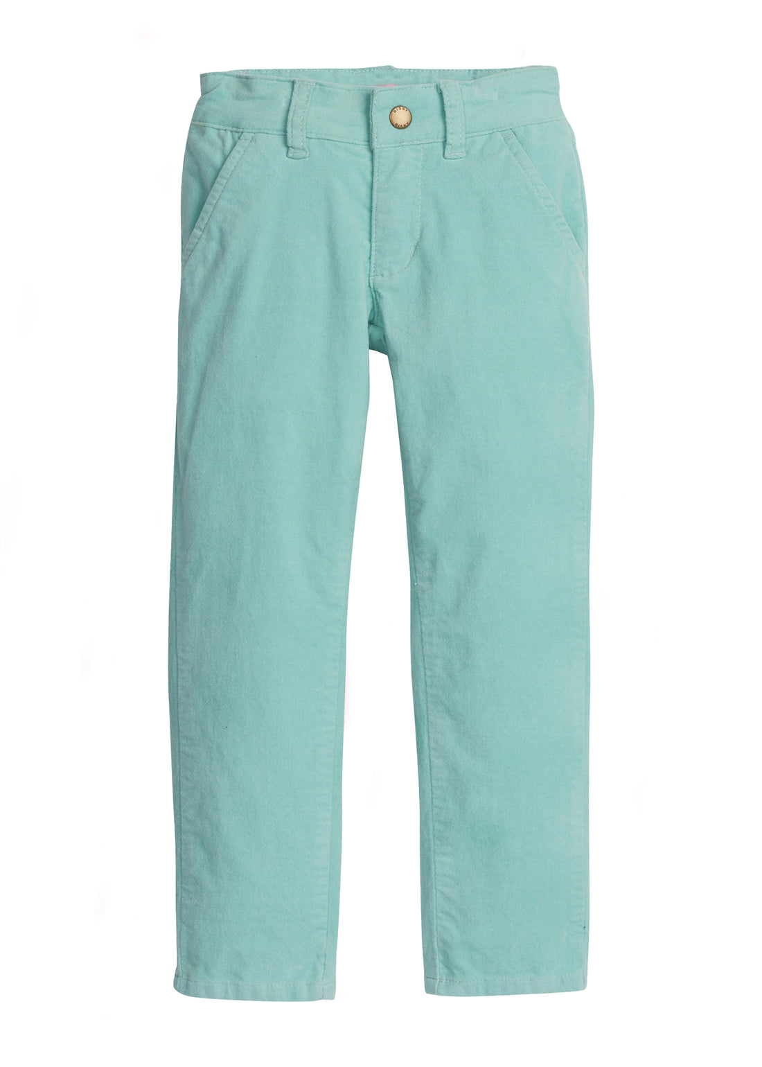 Solid Aqua corduroy straight leg pant--TwiggyCords BISBY girl/teen