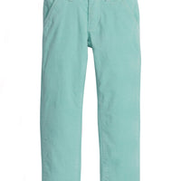 Solid Aqua corduroy straight leg pant--TwiggyCords BISBY girl/teen