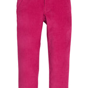 Girls/tween Burgundy velvet pants that feature functional pockets and snap button closure. 