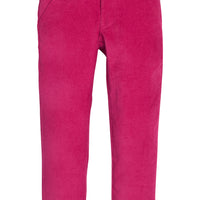 Girls/tween Burgundy velvet pants that feature functional pockets and snap button closure. 