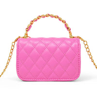 Girl's Classic Link Chain Top Handle Handbag: Hot Pink