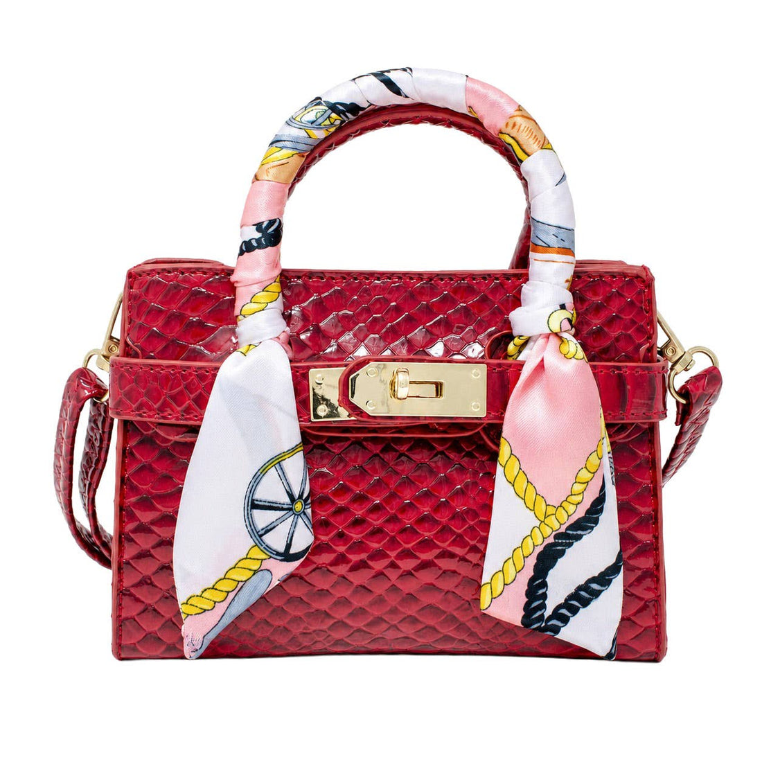 Crocodile Scarf Handbag: Lavender