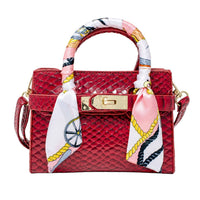 Crocodile Scarf Handbag: Lavender