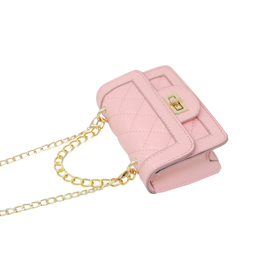 Tiny Classic Quilted Mini Purse: Pink