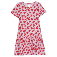 valentines day dress for girls , red and pink hearts , knit heart dress 