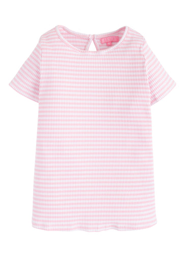 Essential Tee - Pink Ribbed Stripe