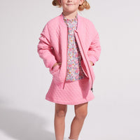 pink cotton zip up jacket with pockets for tweens