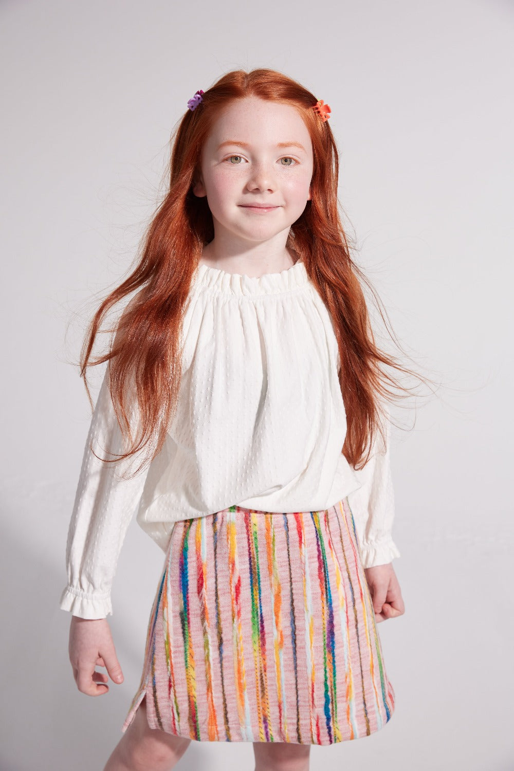 girls essential blouse, girls closet staple, girls tween clothing, girls ruffle neck blouse