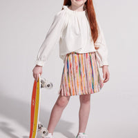 girls multi-colored wool mini skirt, girls tween clothing 