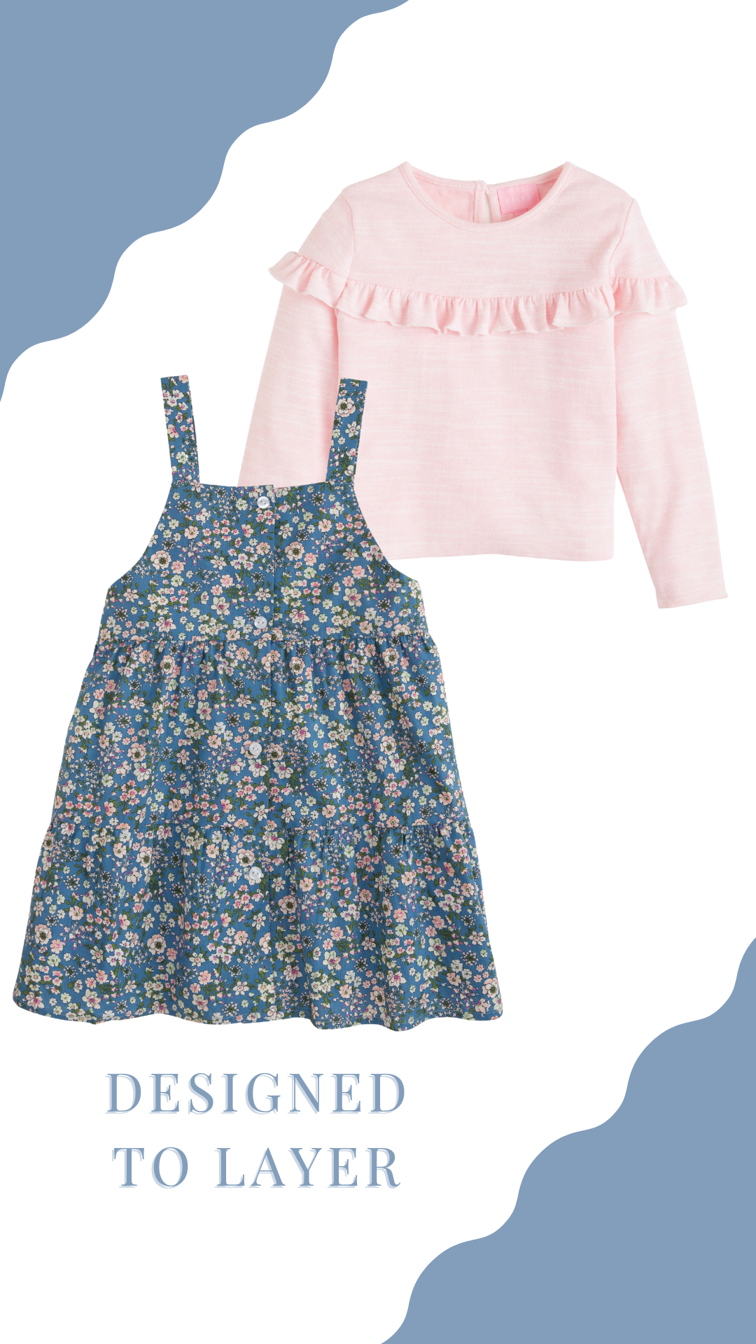 Beatrice Pinafore - Blue Primrose