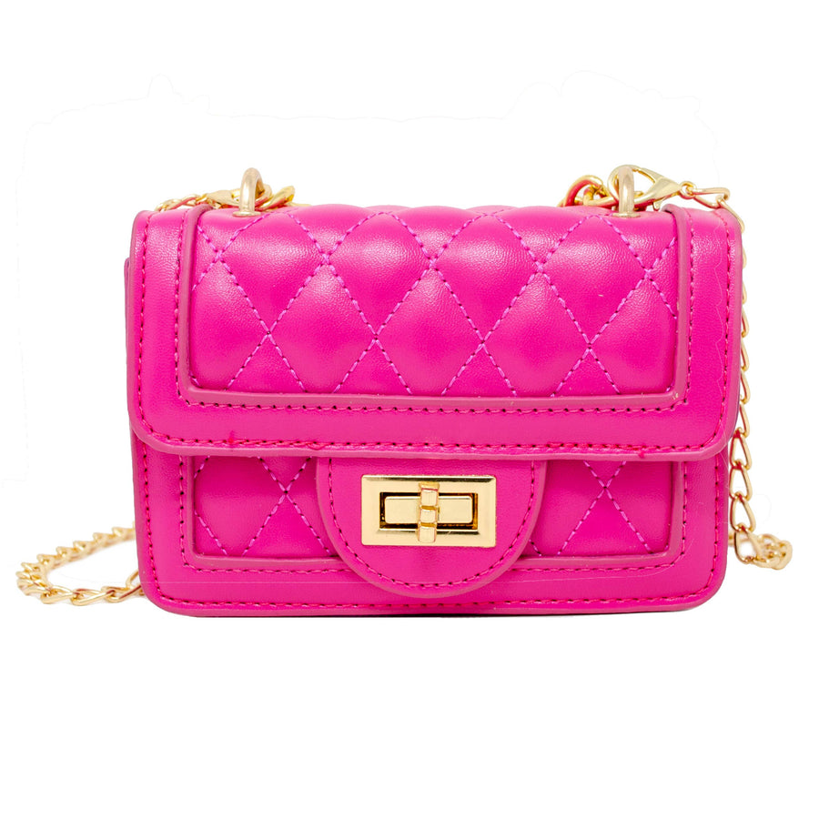 Tiny Classic Quilted Mini Purse: Hot Pink