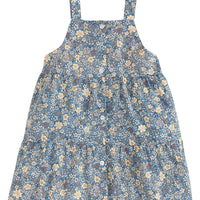 Tiered floral pinafore or jumper for girls and tweens