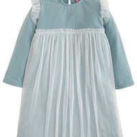 French blue knit dress with tutu overlay for girls and tweens