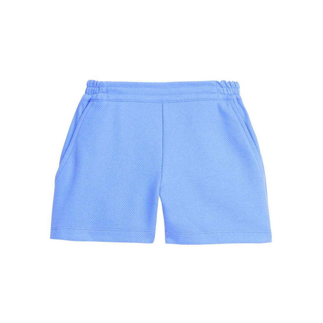 tween girls blue shorts with elastic waistband and pockets