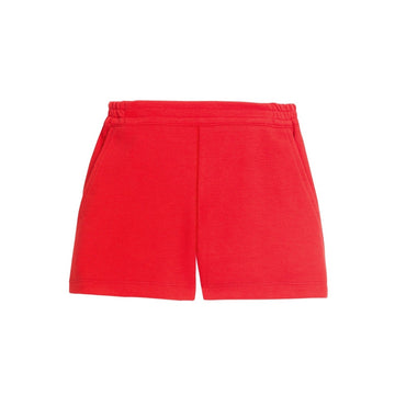 tween girls red shorts with elastic waistband with pockets 