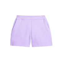 tween girls lilac shorts with elastic waistband and pockets 