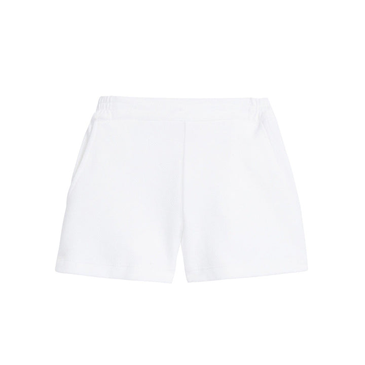 tween girls white shorts with elastic waistband and pockets