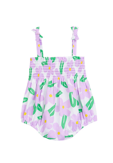 tween girls lilac flower print strappy bubble 