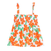 tween girls halter top in large orange floral pattern