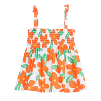 tween girls halter top in large orange floral pattern
