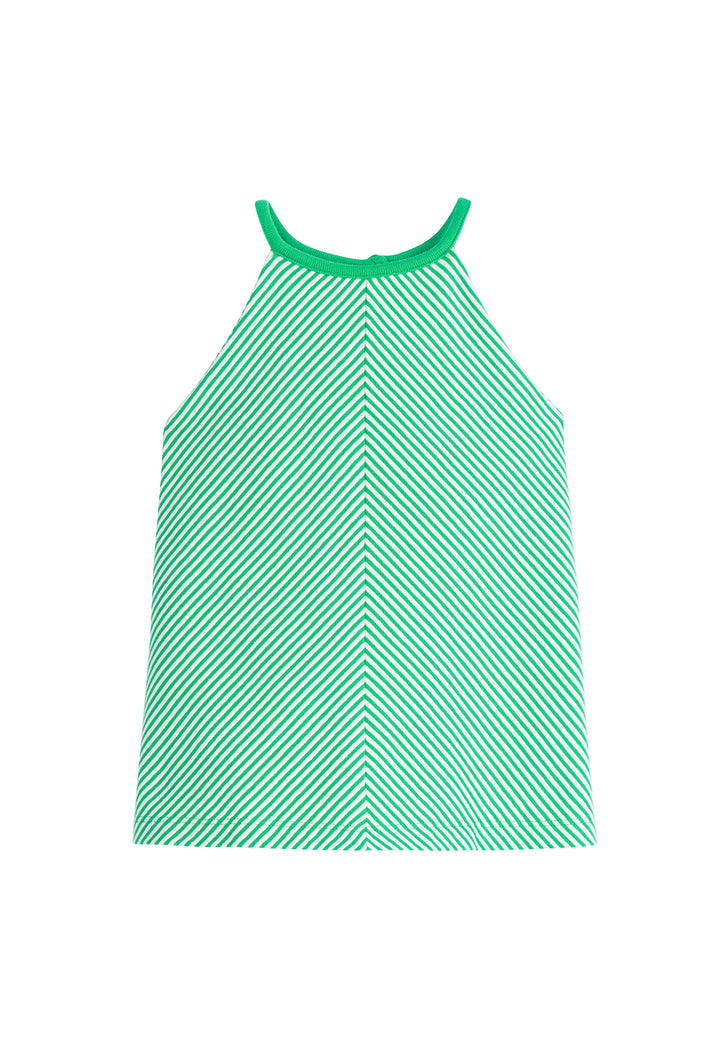 tween girls kelly green and white striped halter tank