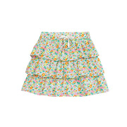 girls tween tiered mini skort in bright floral pattern 