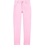 girls tween pink pique pants with pockets 