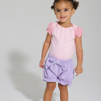 baby girl lilac pique bloomers with front bow