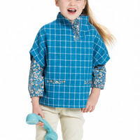 Blue tweed cape jacket for girls