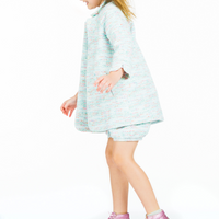 Blue sparkly tweed dress shorts for girls