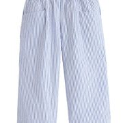 BISBY girls palazzo pants with cinched waistband and blue sparkle thread 