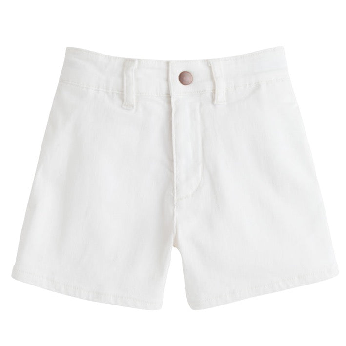 white ivory denim jean shorts for girls and tweens