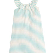 Aqua blue striped knit tank dress for girls and tweens