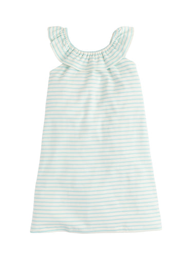 Aqua blue striped knit tank dress for girls and tweens